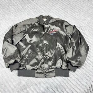 Vtg West Ark The Heartbeat of America Chevrolet Satin Bomber Jacket Sewn
